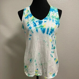 Champion tie dye blue yellow and green sleeveless top